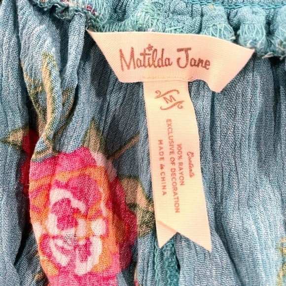 Matilda Jane Womens Medium Long Walks Shorts Floral Pull On Green Pink 27698B - Picture 11 of 16